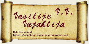Vasilije Vujaklija vizit kartica